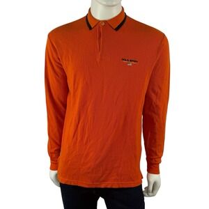 VTG Polo Sport Ralph Lauren Long Sleeve Polo/Rugby‎ Shirt Orange Size Medium
